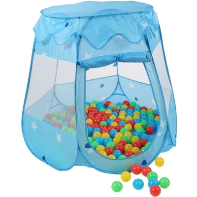 Afbeelding van Kinderspeeltent met 100 ballen voor binnen en buiten inclusief draagtas Blauw