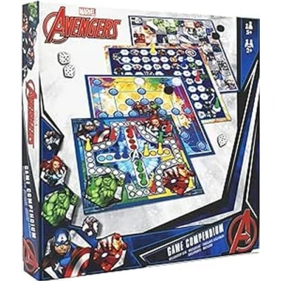 Afbeelding van Marvel Avengers 4 in 1 Spellendoos Molenspel Dammen Ludo (Mens Erger Je Niet) Slangen &amp; Ladders Bordspel Verzameling Game Compendium