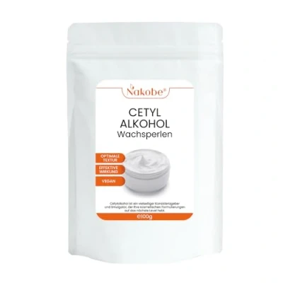 Afbeelding van Nakobe Cetylalcohol 100 g Hoogwaardige kwaliteit voor professionele formuleringen Vetalcohol Wasparels Emulgator Consistentie