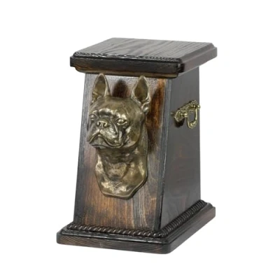 Afbeelding van Elegante urn hond voor hondenas met Boston Terrier beeldje