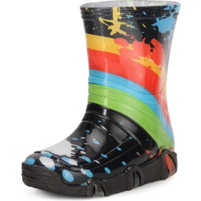 Afbeelding van Ladeheid Kinder Regenlaarzen Rubberen Anti Slip Zool PVC LA ZT Szuwarek2020BW Schwarz Muster 34 31/32