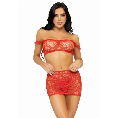 Afbeelding van Leg Avenue 3 delige Heart Set Rood