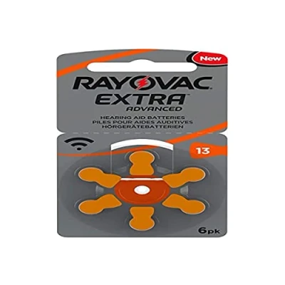Afbeelding van VARTA Rayovac Extra Advanced Zink Air hoorapparaat batterij, in de maat 13 stuks frustratievrij, pack, met 60 batterijen, geschikt voor gehoorapparaten hoorhulpen, hoorversterker, oranje