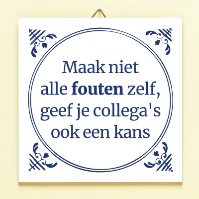 Afbeelding van Tegeltje Maak Niet Alle Fouten Zelf