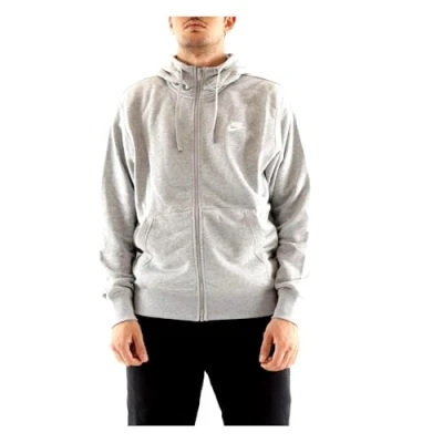 Afbeelding van Nike Sportswear M NSW CLUB Sweater met rits, Heren, Maat: Medium, Grey heather/matte silver/white