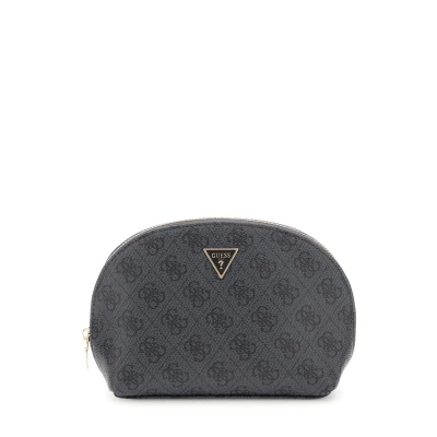 Afbeelding van GUESS Utensil zak Zamira Dome Cosmetic Pouch Coal Logo Antraciet