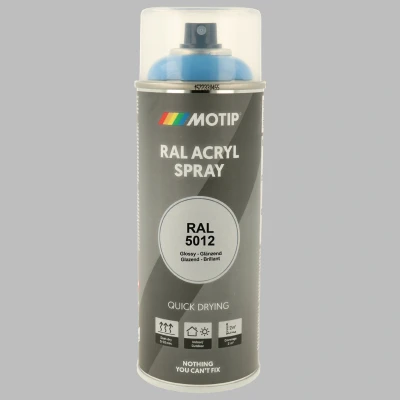 Afbeelding van Motip industrial acryllak hoogglans RAL 5012 lichtblauw 400 ml