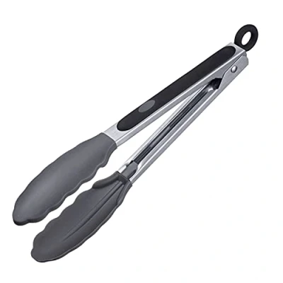 Afbeelding van Westmark 16162270 Serveertang, met siliconen lipjes en rubberen handgrepen, lengte 21 cm, roestvrij staal/kunststof/siliconen, klassieke mini, zilver/zwart
