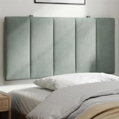 Afbeelding van Hoofdbordkussen 100 cm velvet lichtgrijs