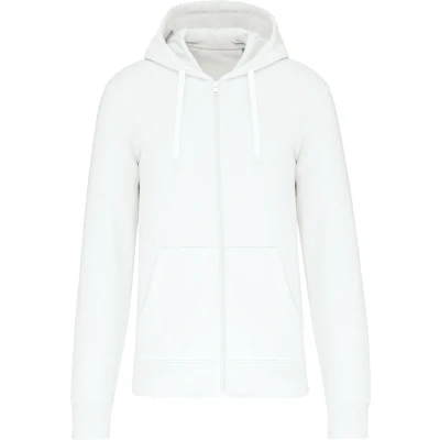 Afbeelding van Kariban Ecologische herensweater met capuchon en ritssluiting K4030 White