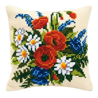 Afbeelding van Borduurkussen bloeiende bloemen 0008549