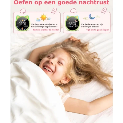 Afbeelding van Slaaptrainer Kinderen Slaapwekker Kinderwekker Nachtlampje Digitale Wekker