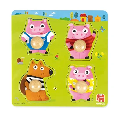 Afbeelding van Jumbo Goula 3 Kleine biggetjes Kinderpuzzel 4 stukjes