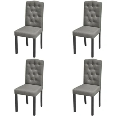 Afbeelding van Eetkamerstoelen gecapitonneerd stof grijs 4 st