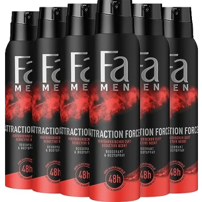 Afbeelding van 3x Fa Men Deodorant Spray Attraction Force 150 ml