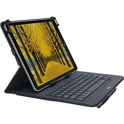 Afbeelding van Logitech Universele folio beschermhoes voor iPad/tablet, toetsenbord QWERTY, Italiaans, zwart