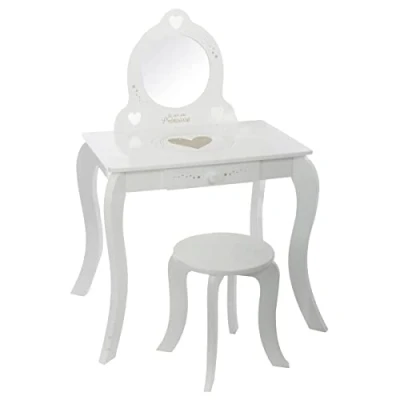 Image de Coiffeuse avec tabouret enfant blanc Atmosphera