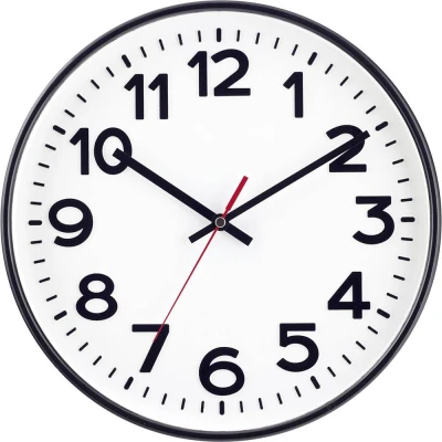 Afbeelding van EUROTIME 53820 05 Wandklok Zendergestuurd 30 cm Zwart