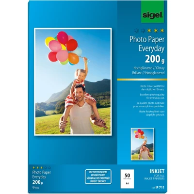 Afbeelding van Inkjetfotopapier Everyday plus A4 wit 200gr glans 50 vel