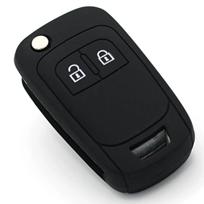 Afbeelding van Finest Folia OE siliconen hoes voor autosleutels met 2 knoppen zwart