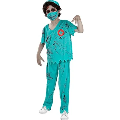 Afbeelding van FUNIDELIA Zombie Dokter Kostuum voor jongens Maat: 135 152 cm