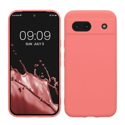Afbeelding van kwmobile telefoonhoesje geschikt voor Google Pixel 8a Hoesje smartphone Precisie camera uitsnede In Pastelkleurig koraal