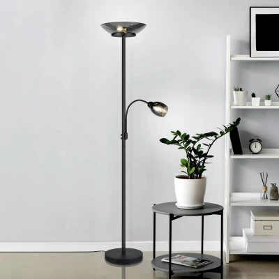 Afbeelding van REALITY GERRY Vloerlamp Zwart mat excl. 2x E27 4,9 W Licht apart schakelbaar Flexibel