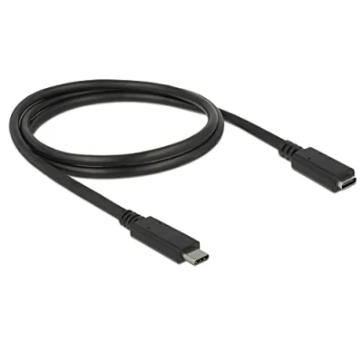 Afbeelding van Delock USB kabel 3.2 Gen1 (USB 3.0 / 3.1 Gen1) C stekker, bus 1.00 m Zwart 85533