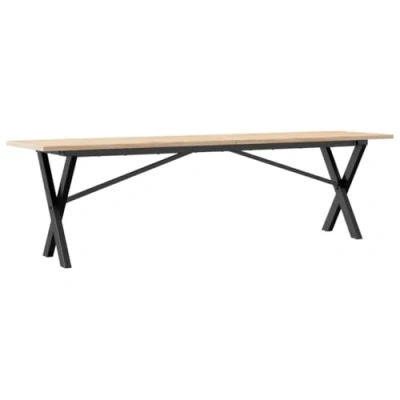 Afbeelding van vidaXL Salontafel X frame 160x40x45 cm massief grenenhout en gietijzer