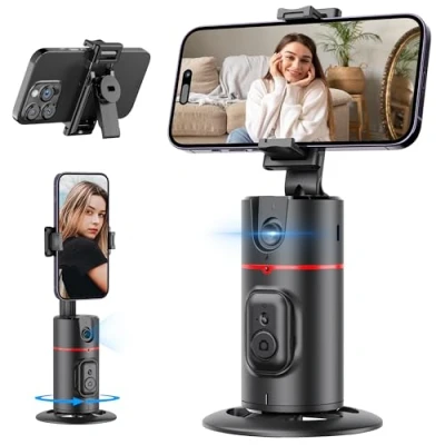 Afbeelding van statief met automatische gezichtstracking, 360 automatisch gezicht tracking selfie stick smartphone telefoonhouder draadloze afstandsbediening voor video, live streaming, conferentie