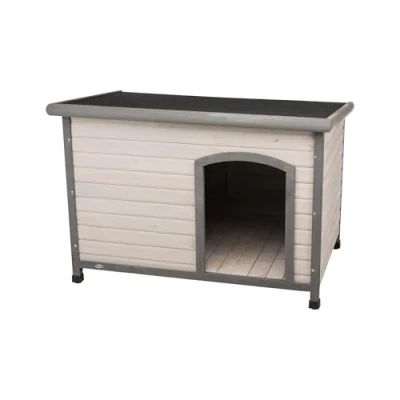 Afbeelding van Trixie Natura Plat Dak Hondenhok Classic Maat S M: B 85 x T 60 H 58 cm, grijs
