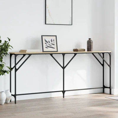 Afbeelding van Wandtafel 180x23x75 cm bewerkt hout sonoma eikenkleurig