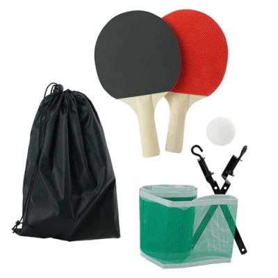Afbeelding van Tafeltennisset Met 2 tafeltennistafel batjes en pingpongballen