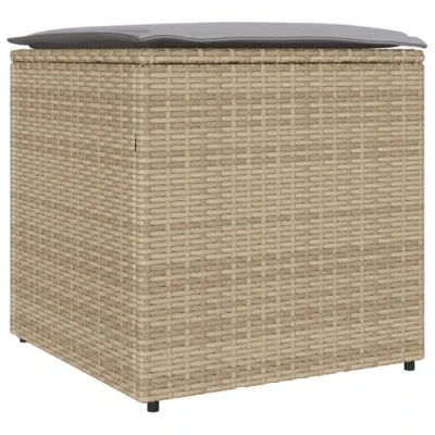 Afbeelding van vidaXL Opbergbox voor buiten Beige Synthetisch riet Middelgroot