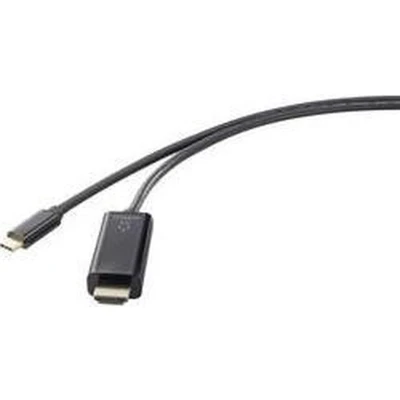 Afbeelding van Renkforce USB C / HDMI Adapterkabel stekker, A stekker 3.00 m Zwart UHD 4K @ 60 Hz RF 4531594 displaykabel