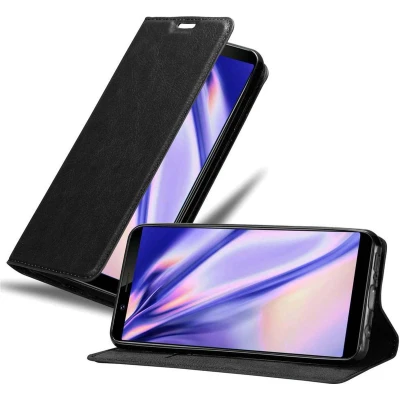 Afbeelding van Cadorabo Hoesje geschikt voor Vivo Y71 in ZWARTE NACHT Beschermhoes met magnetische sluiting, standfunctie en kaartvakje Book Case Cover Etui