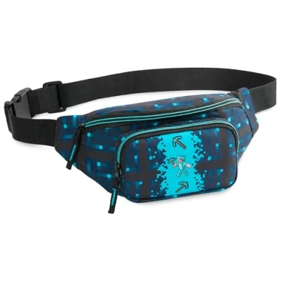 Afbeelding van Minecraft Heuptas voor kinderen, jongens, gamer, Blauw/Zwart,