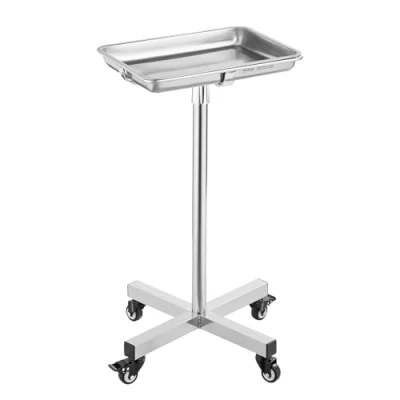 Image de VEVOR Chariot de Laboratoire Table Mayo en Inox avec Plateau Amovible Hôpital