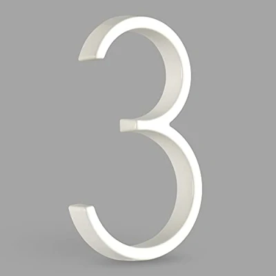 Afbeelding van HASWARE Zwevend huisnummerbord 5 inch (12 cm) moderne deurnummers verkeersbord adreshuisnummers, zwart metaal (Wit, 3)