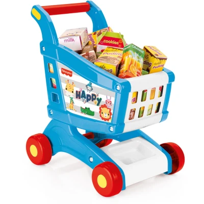 Afbeelding van Dolu Fisher Price Boodschappenkar + Accessoires Wit/Blauw/Rood