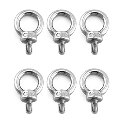 Afbeelding van QWORK 6 stuks M6 hefring, oogbouten mannelijke schroefdraad, voor matrozenbouten en technische hefapparatuur (65 kg)