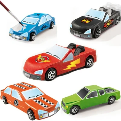 Afbeelding van Ses creative gips en verfpakket auto&#039;s 5st