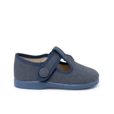 Afbeelding van Pisamonas Pepito Cierre Adherente BOTÓN Babyschoenen voor kinderen, Maat: 22, Azul francia Textiel