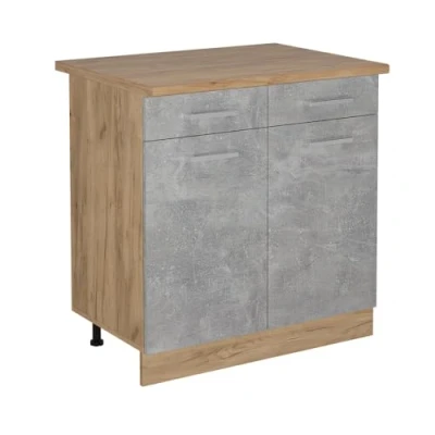 Afbeelding van Vicco Keukenonderkast R Line, Beton/Krachtige Eik goud, 80 cm , WB