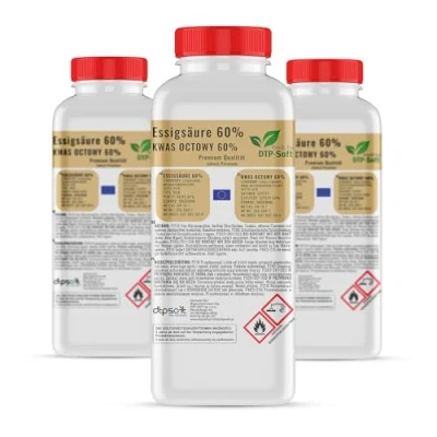 Afbeelding van 3 x 1 liter azijnzuur 60% hoogwaardige azijnessence (3 l)