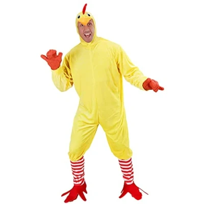 Afbeelding van Widmann Kip &amp; Haan Kalkoen Kuiken Eend Kostuum Toktapok Man Geel XL Carnavalskleding Verkleedkleding