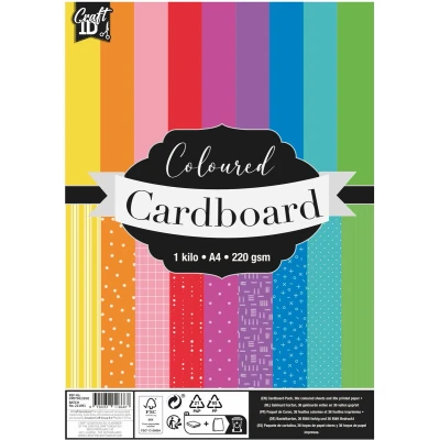 Afbeelding van Creative Craft Group Gekleurd Karton A4 220gsm, 72st.