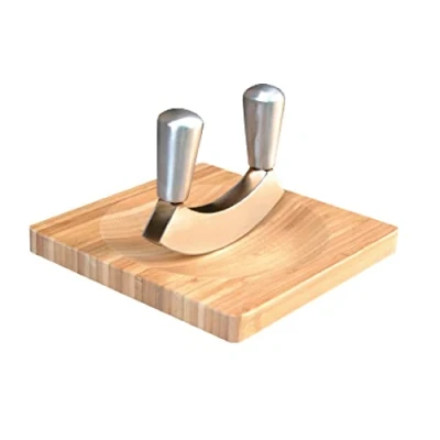 Afbeelding van Point Virgule Wiegemes Met Snijplank Van Bamboe 20 X Cm Lichtbruin
