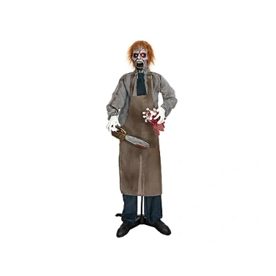 Afbeelding van EUROPALMS Halloween Figure Zombie with chainsaw, animated, 170cm