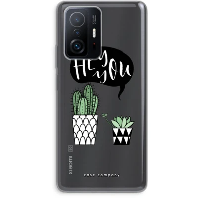 Afbeelding van Case Company® hoesje geschikt voor Xiaomi 11T Hey you cactus Soft Cover Telefoonhoesje Bescherming aan alle Kanten en Schermrand